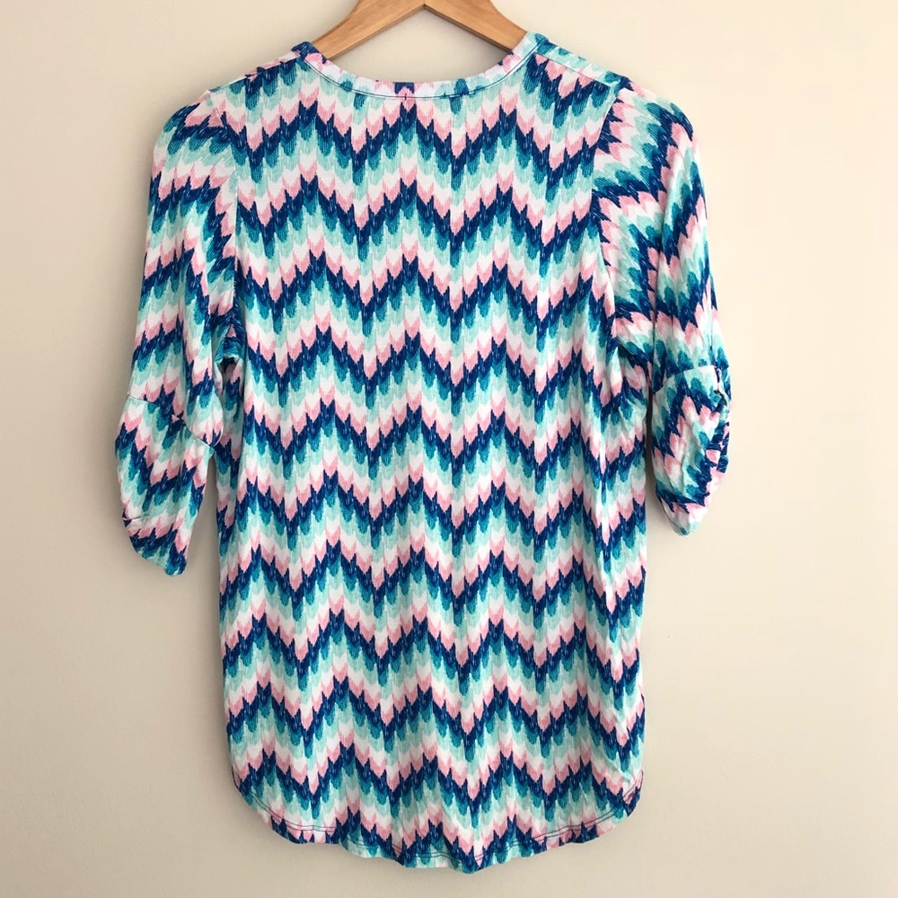Pixley Stitch Fix Chevron Henley Top - Picture 2 of 3